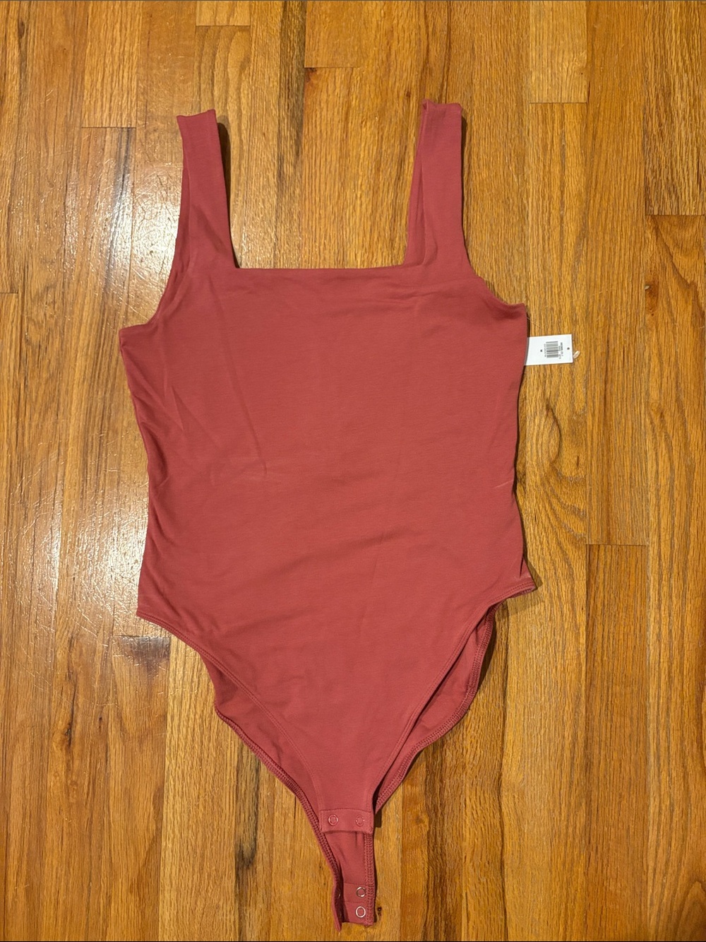Old Navy Square-Neck One-Piece Bodysuit in Dusty Rose
